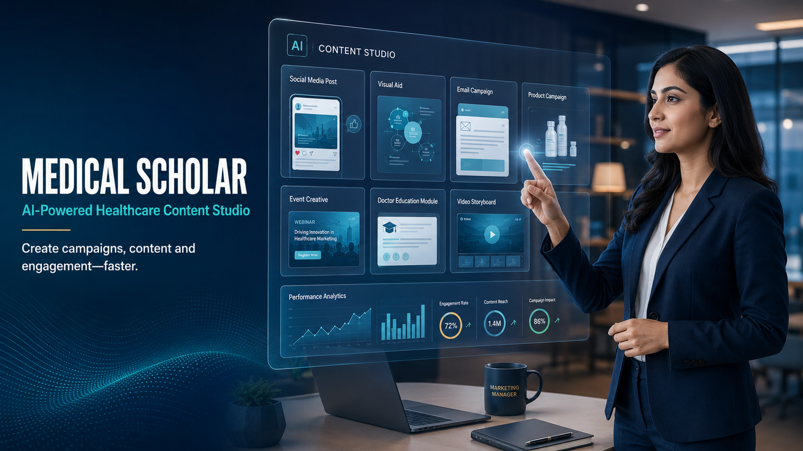 Medical Scholar — AI-Powered Healthcare Content Studio: create campaigns, content and engagement faster